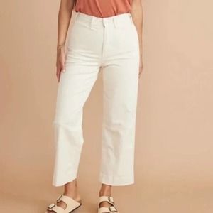 NWT Marine Layer Women's White Bridget Slim Wide Leg Pants Size 6